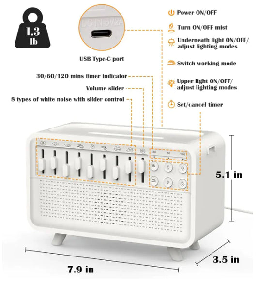 SoundGlow Pro Bluetooth Speaker & Humidifier Light